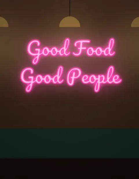 Good Food Good People neon sign (design render)