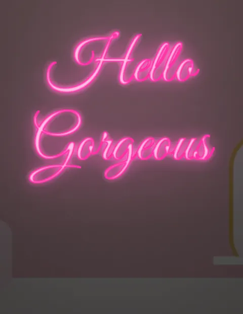 Hello Gorgeous neon sign (design render)