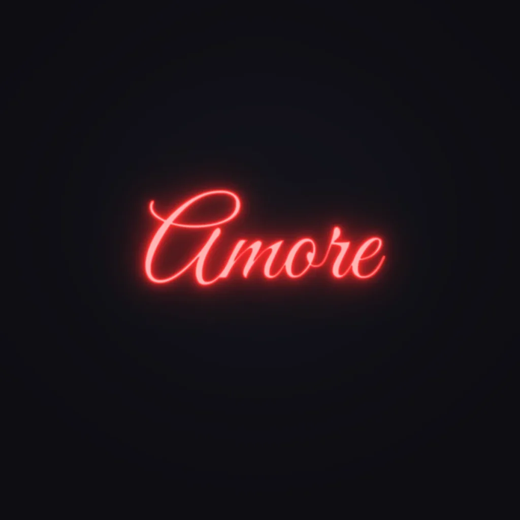 Amore Neon Sign — Red LED neon (design render)