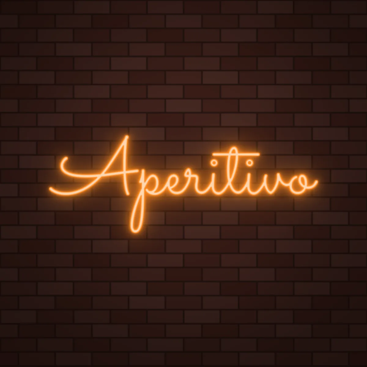 Aperitivo Neon Sign on a brick wall (design render)