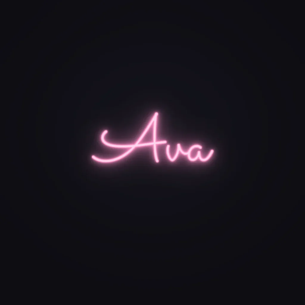Ava Neon Sign — Candy Pink LED neon (design render)