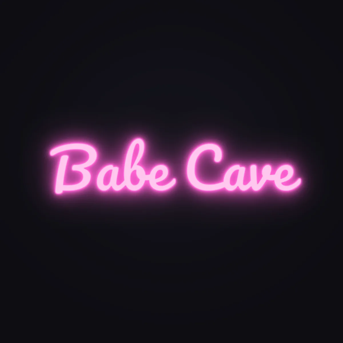 Babe Cave Neon Sign — Pink LED neon (design render)