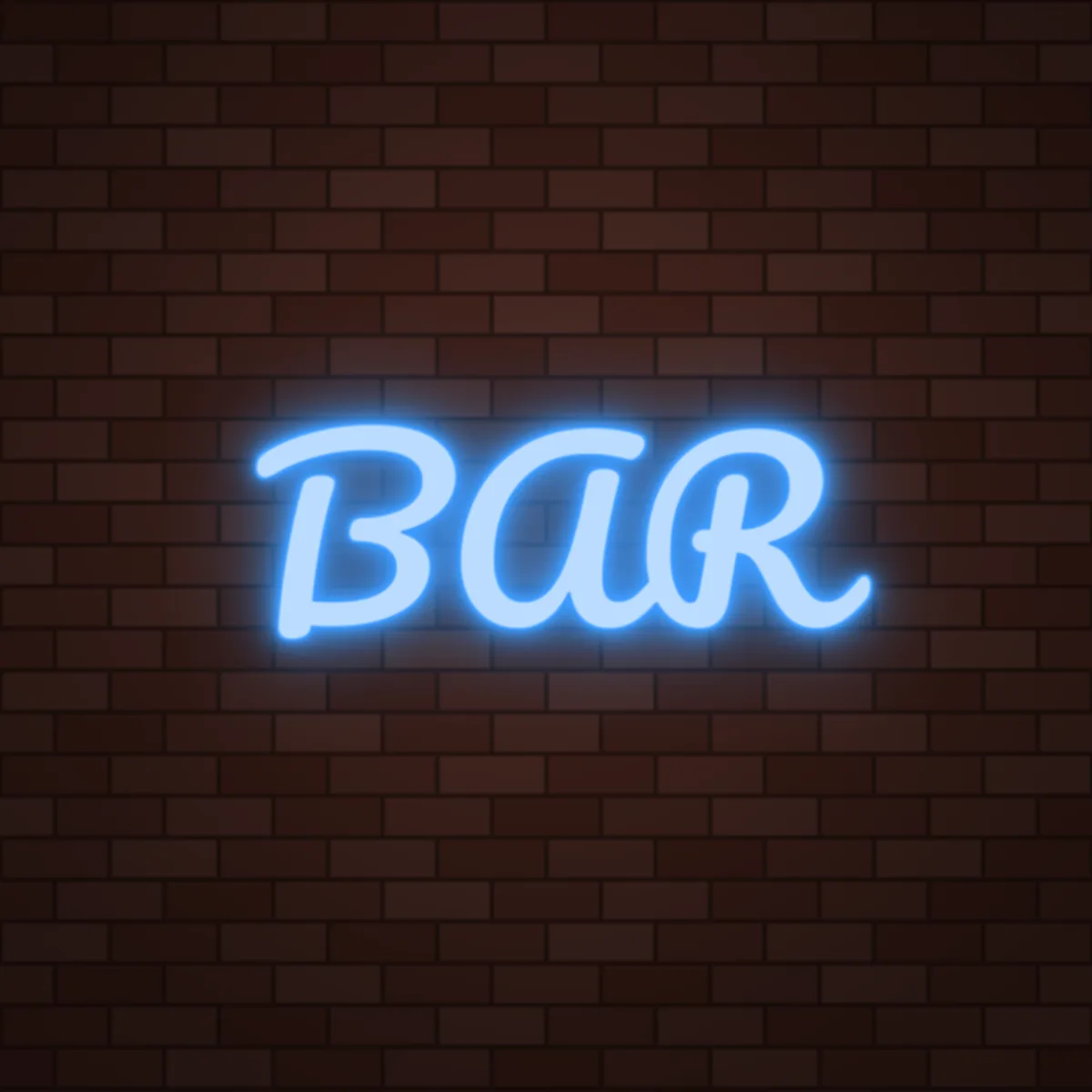 BAR Neon Sign on a brick wall (design render)