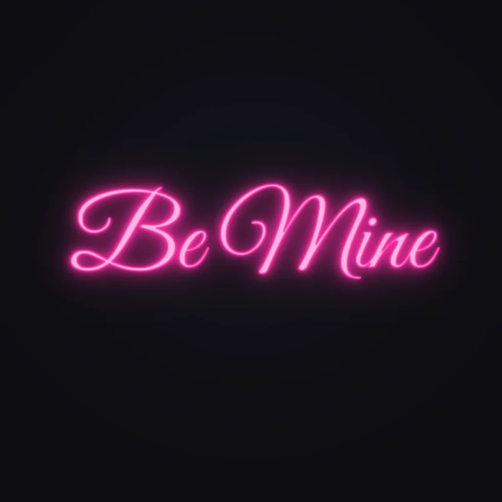 Be Mine Neon Sign — Hot Pink LED neon (design render)