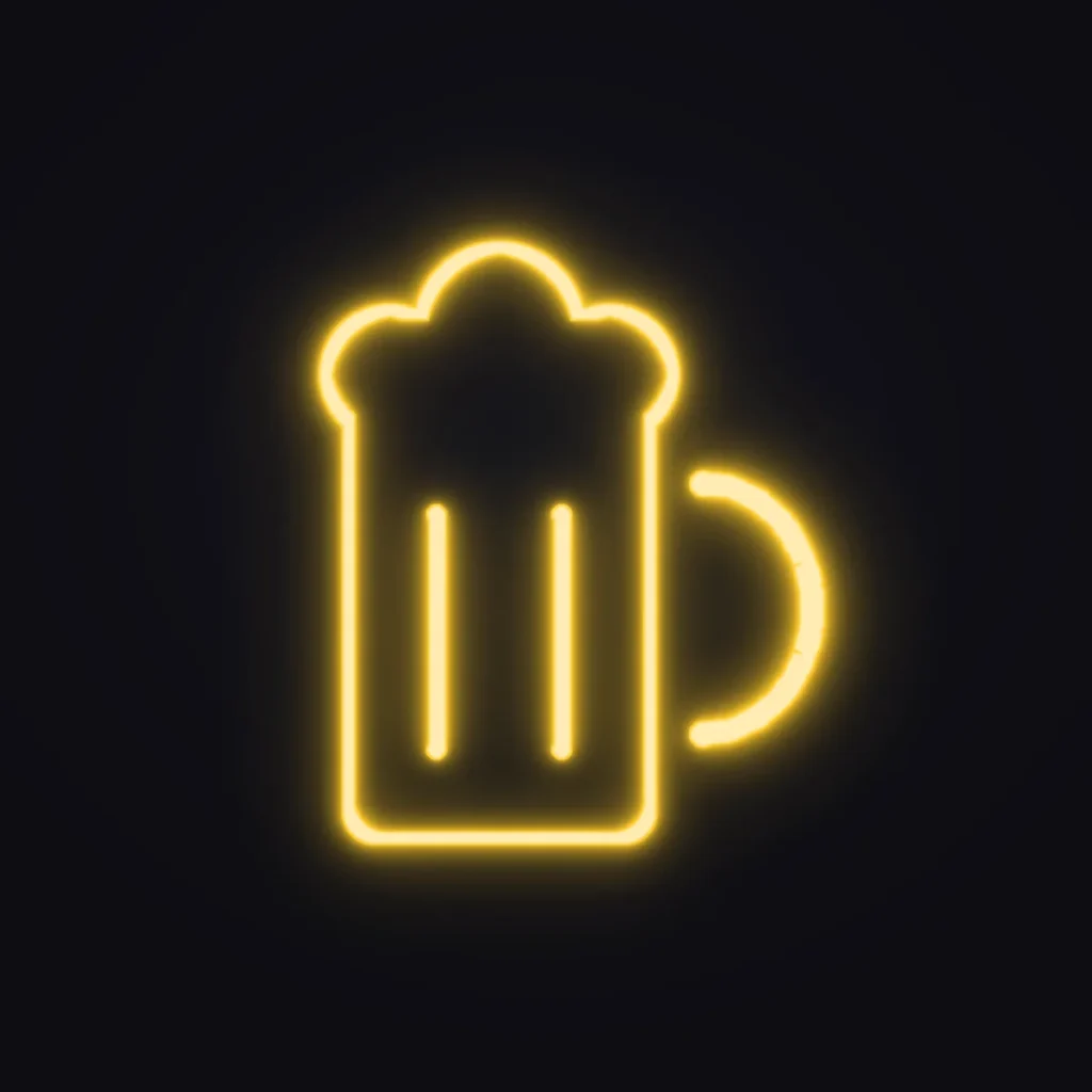 Beer Mug Neon Sign — Golden Yellow LED neon (design render)
