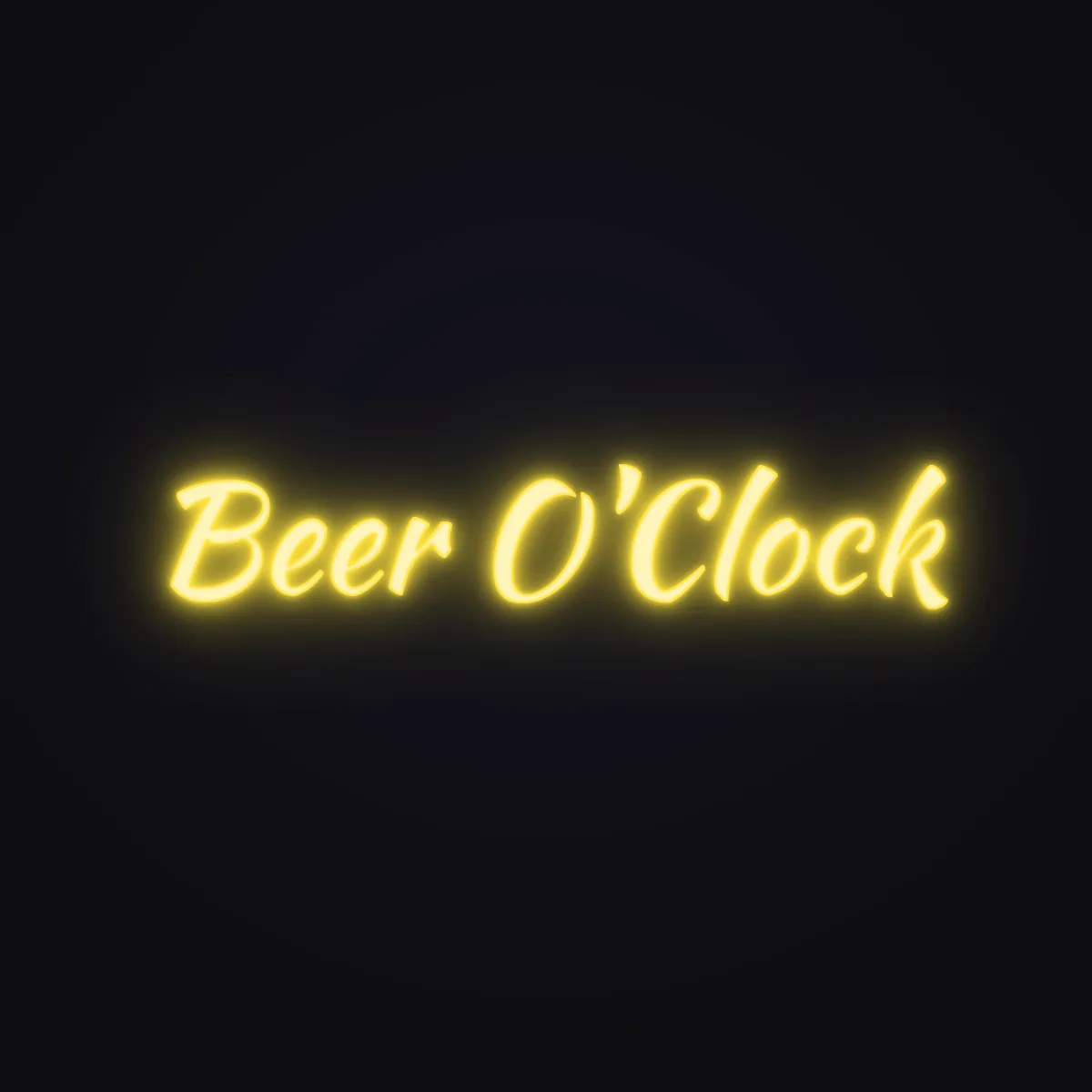 Beer O'Clock Neon Sign — Golden Yellow LED neon (design render)