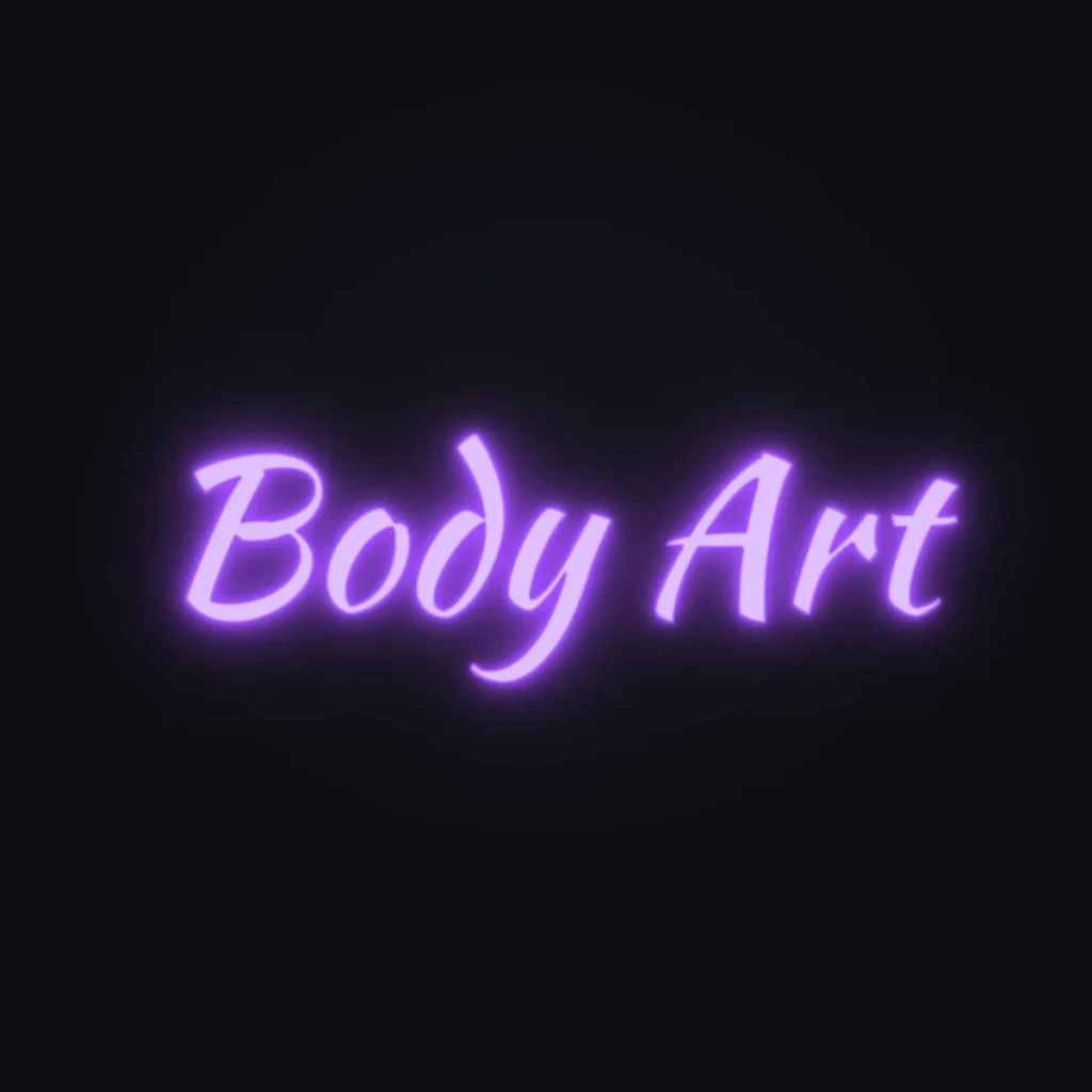 Body Art Neon Sign — Purple LED neon (design render)