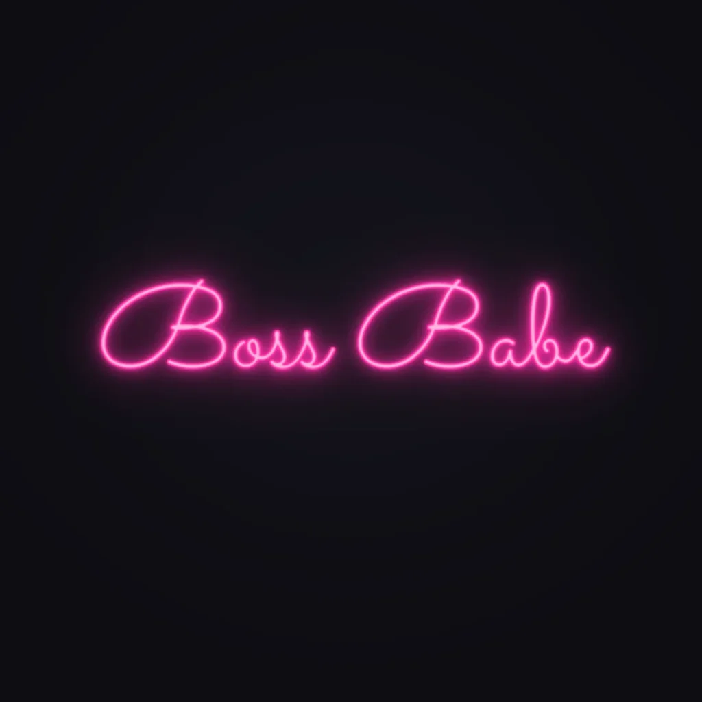 Boss Babe Neon Sign — Hot Pink LED neon (design render)