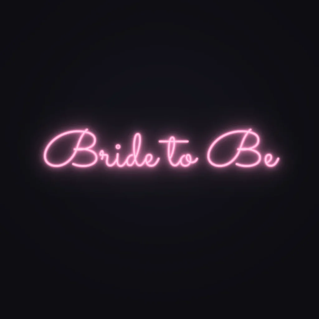 Bride to Be Neon Sign — Candy Pink LED neon (design render)