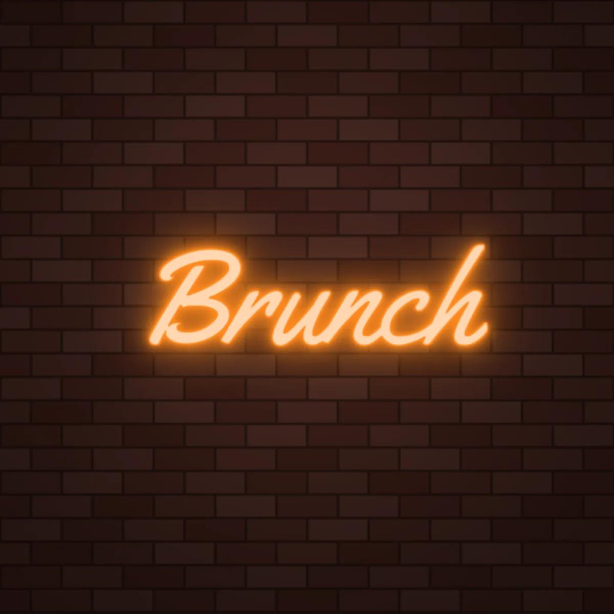 Brunch Neon Sign on a brick wall (design render)