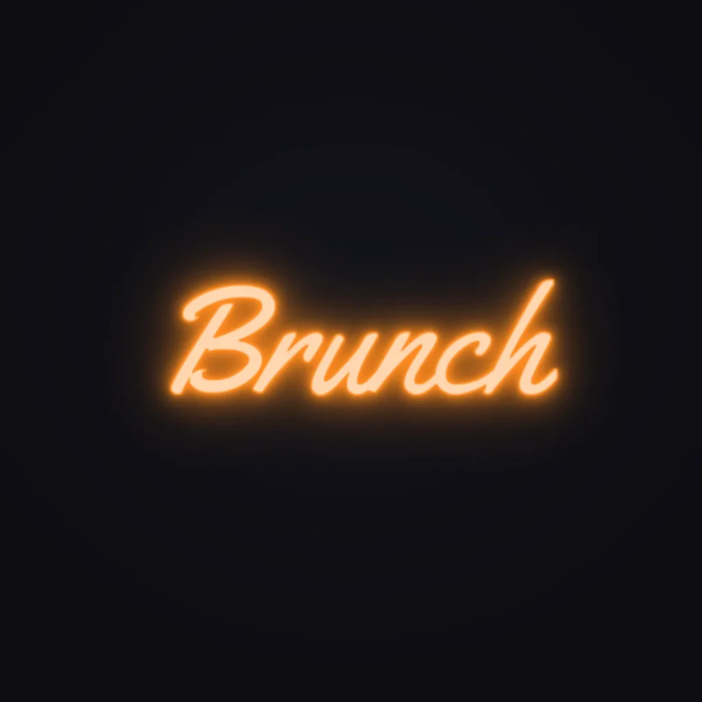 Brunch Neon Sign — Orange LED neon (design render)