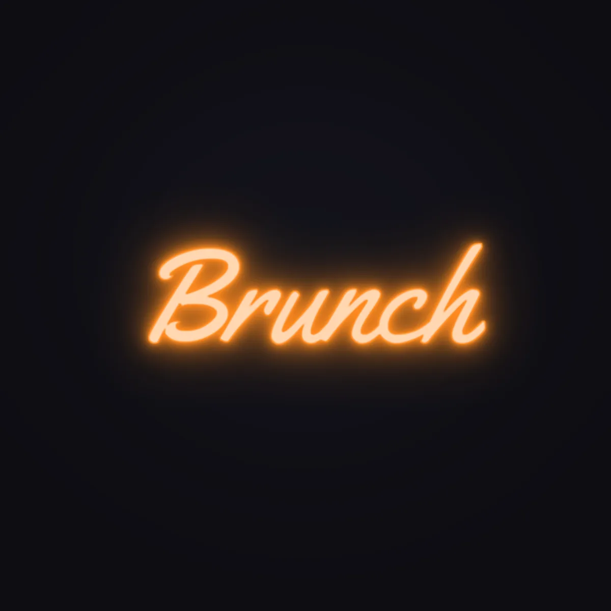 Brunch Neon Sign — Orange LED neon (design render)