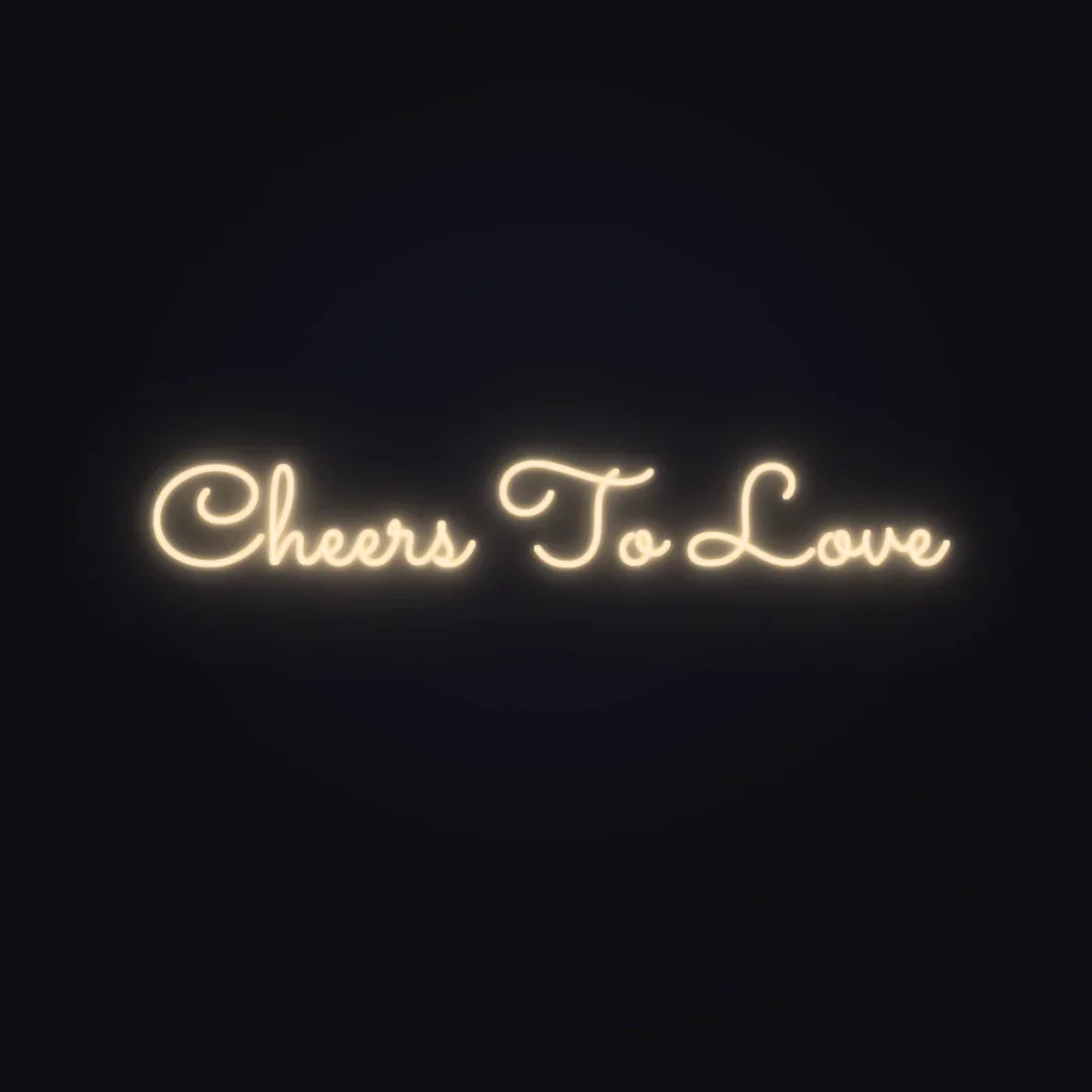 Cheers To Love Neon Sign — Warm White LED neon (design render)