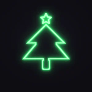 Christmas Tree Icon Neon Sign — Green LED neon (design render)