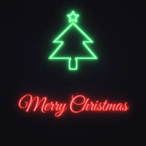 Christmas Tree Neon Sign — Red LED neon (design render)