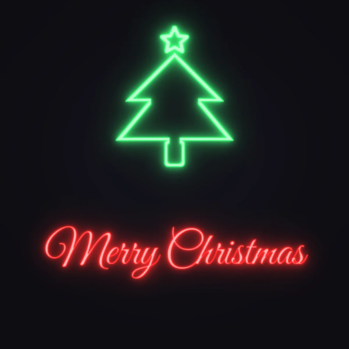 Christmas Tree Neon Sign — Red LED neon (design render)
