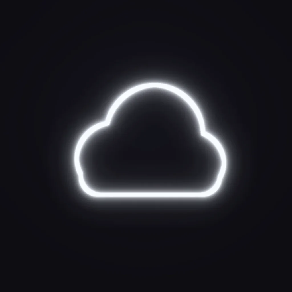 Cloud Neon Sign — White LED neon (design render)