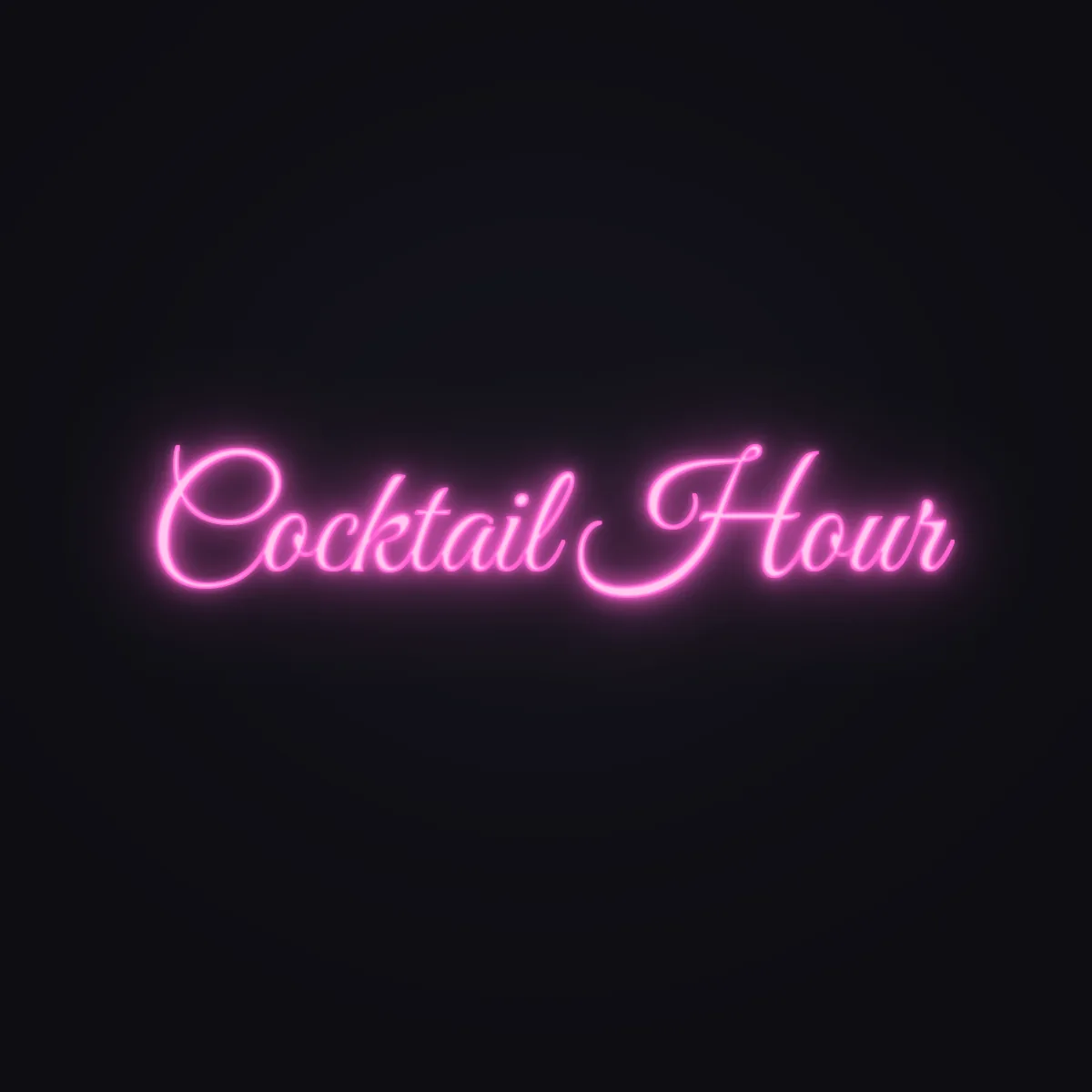 Cocktail Hour Neon Sign — Pink LED neon (design render)