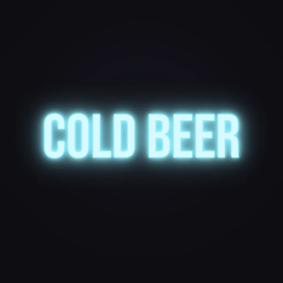 COLD BEER Neon Sign — Ice Blue LED neon (design render)