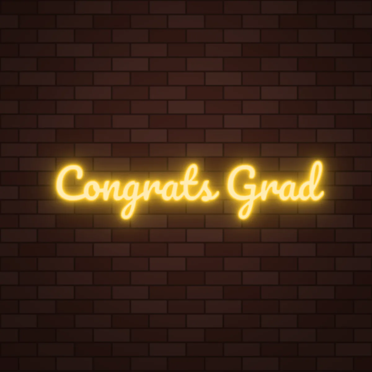 Congrats Grad Neon Sign on a brick wall (design render)