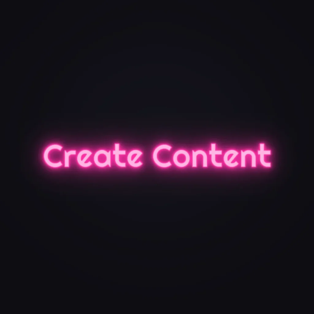 Create Content Neon Sign — Hot Pink LED neon (design render)