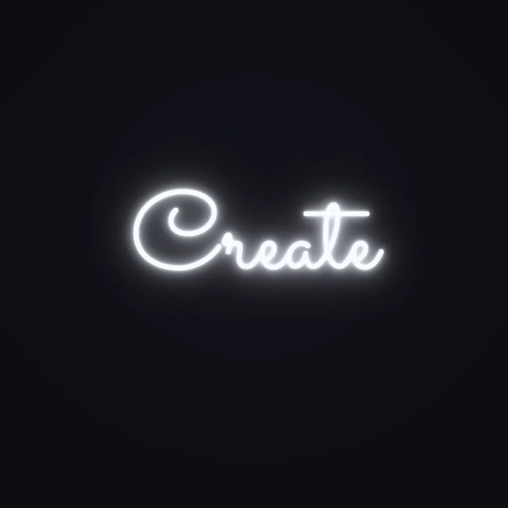 Create Neon Sign — White LED neon (design render)