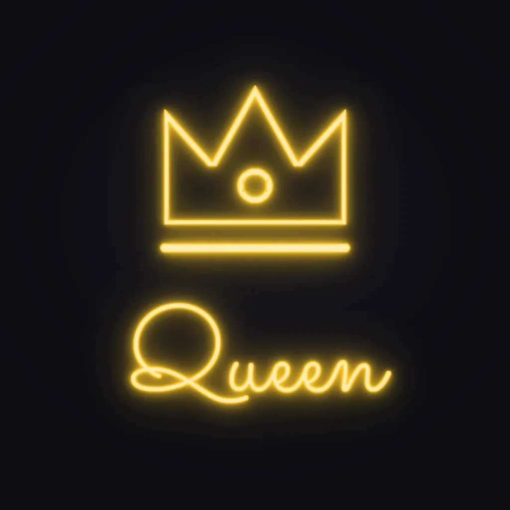Crown Neon Sign — Golden Yellow LED neon (design render)