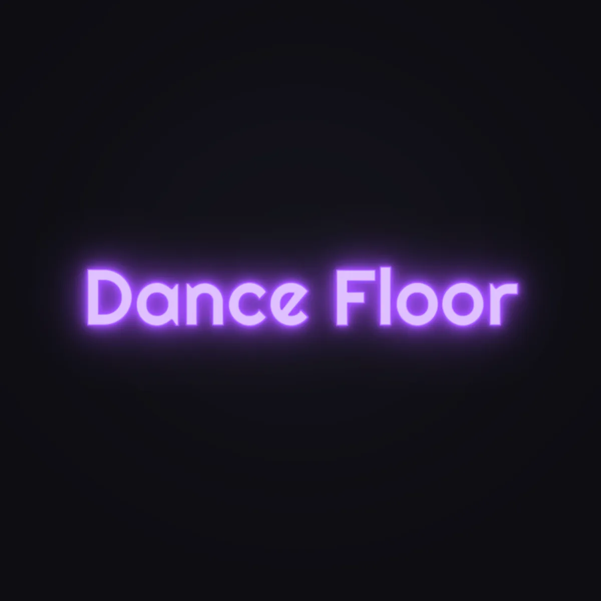 Dance Floor Neon Sign — Purple LED neon (design render)