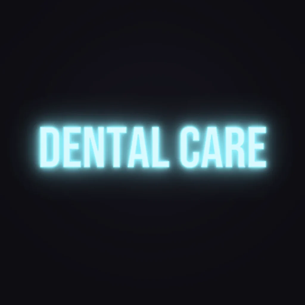 Dental Care Neon Sign — Ice Blue LED neon (design render)