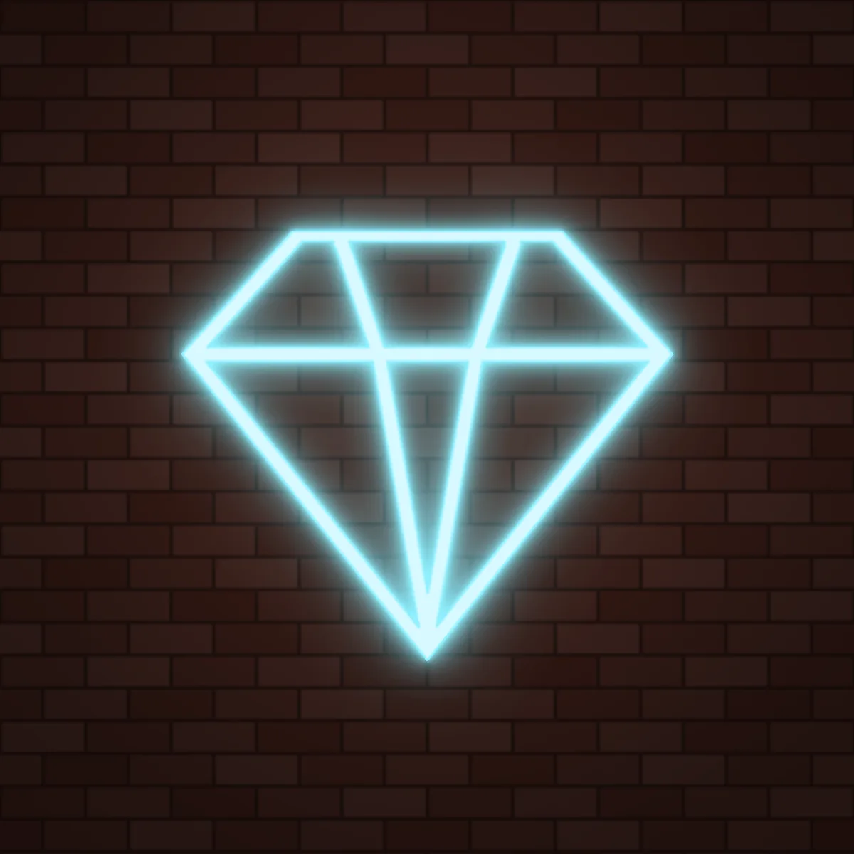 Diamond Neon Sign on a brick wall (design render)
