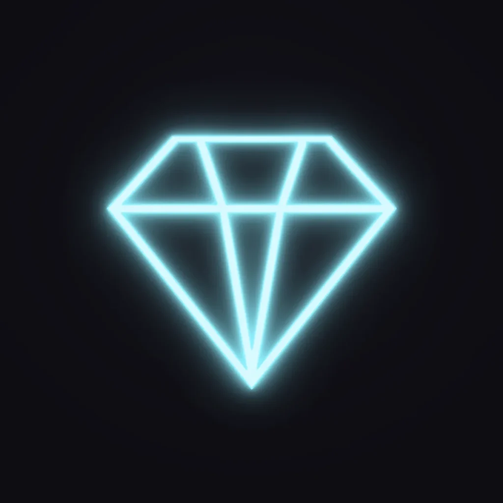 Diamond Neon Sign — Ice Blue LED neon (design render)