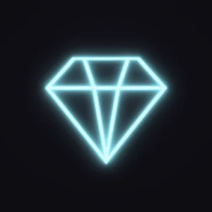 Diamond Neon Sign — Ice Blue LED neon (design render)