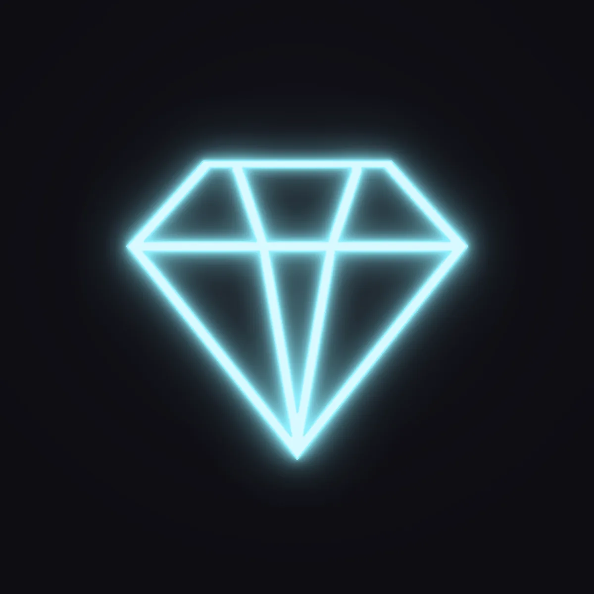 Diamond Neon Sign — Ice Blue LED neon (design render)