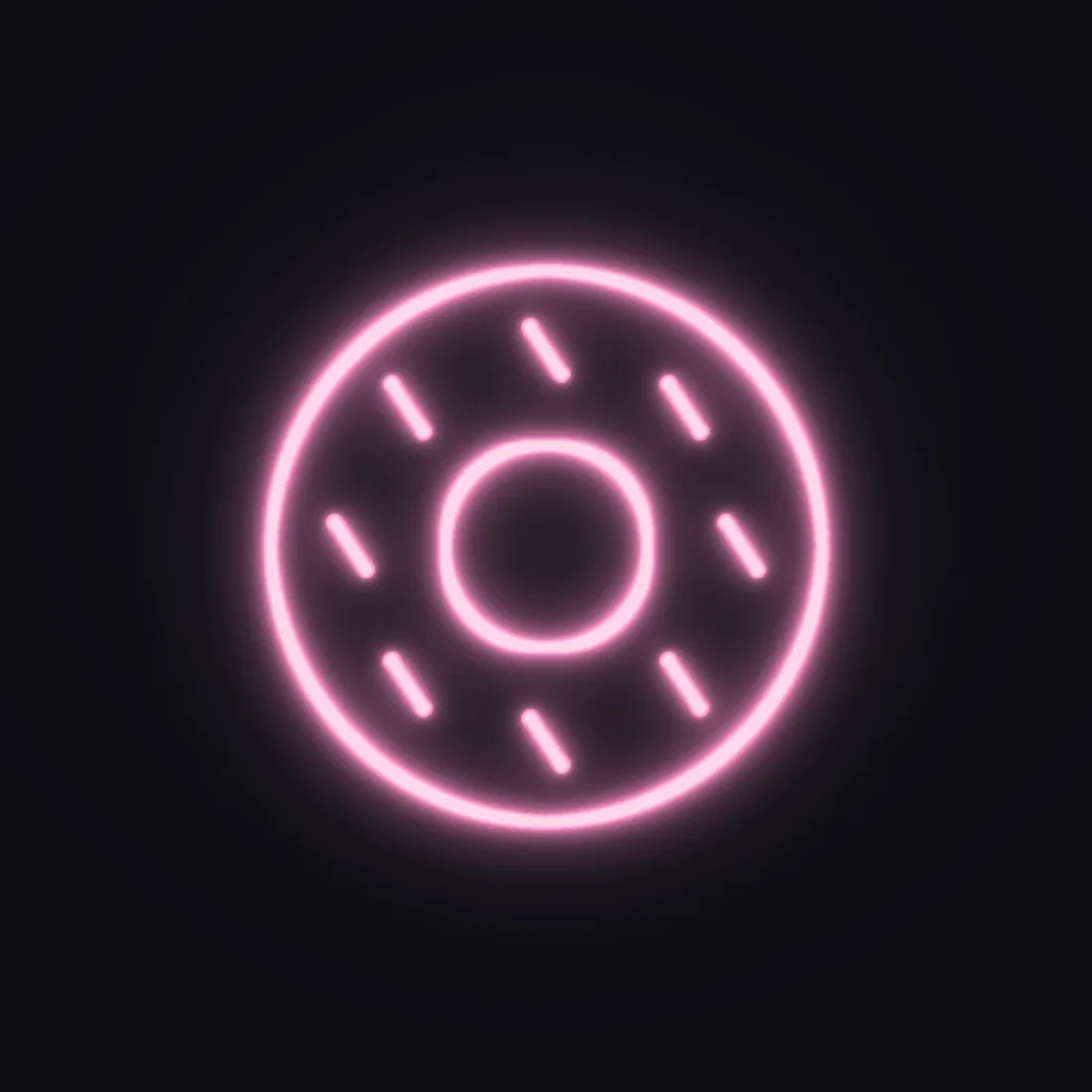 Donut Neon Sign — Candy Pink LED neon (design render)