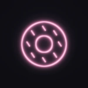 Donut Neon Sign — Candy Pink LED neon (design render)