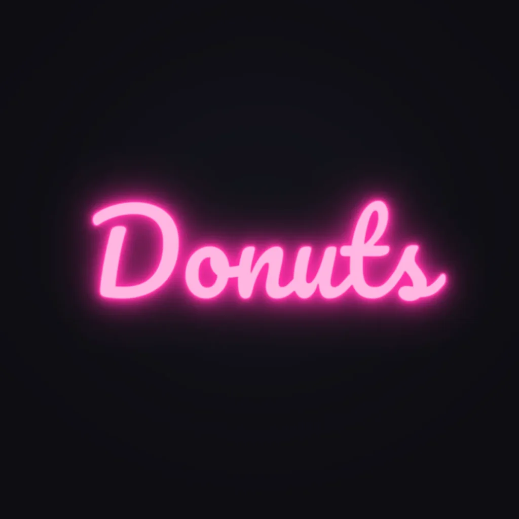 Donuts Neon Sign — Hot Pink LED neon (design render)