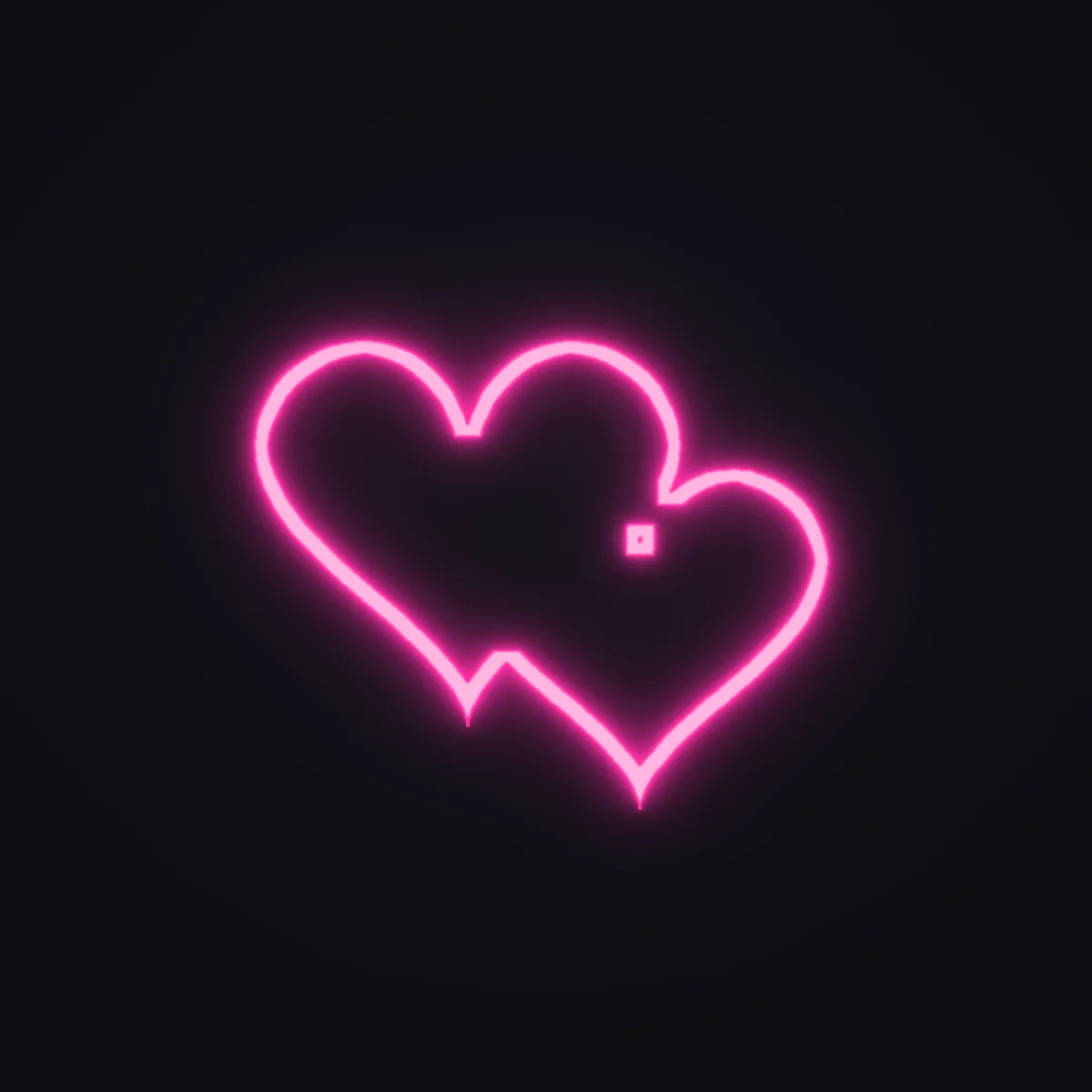 Double Hearts Neon Sign — Hot Pink LED neon (design render)