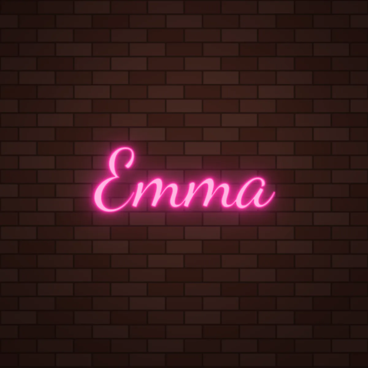 Emma Neon Sign on a brick wall (design render)
