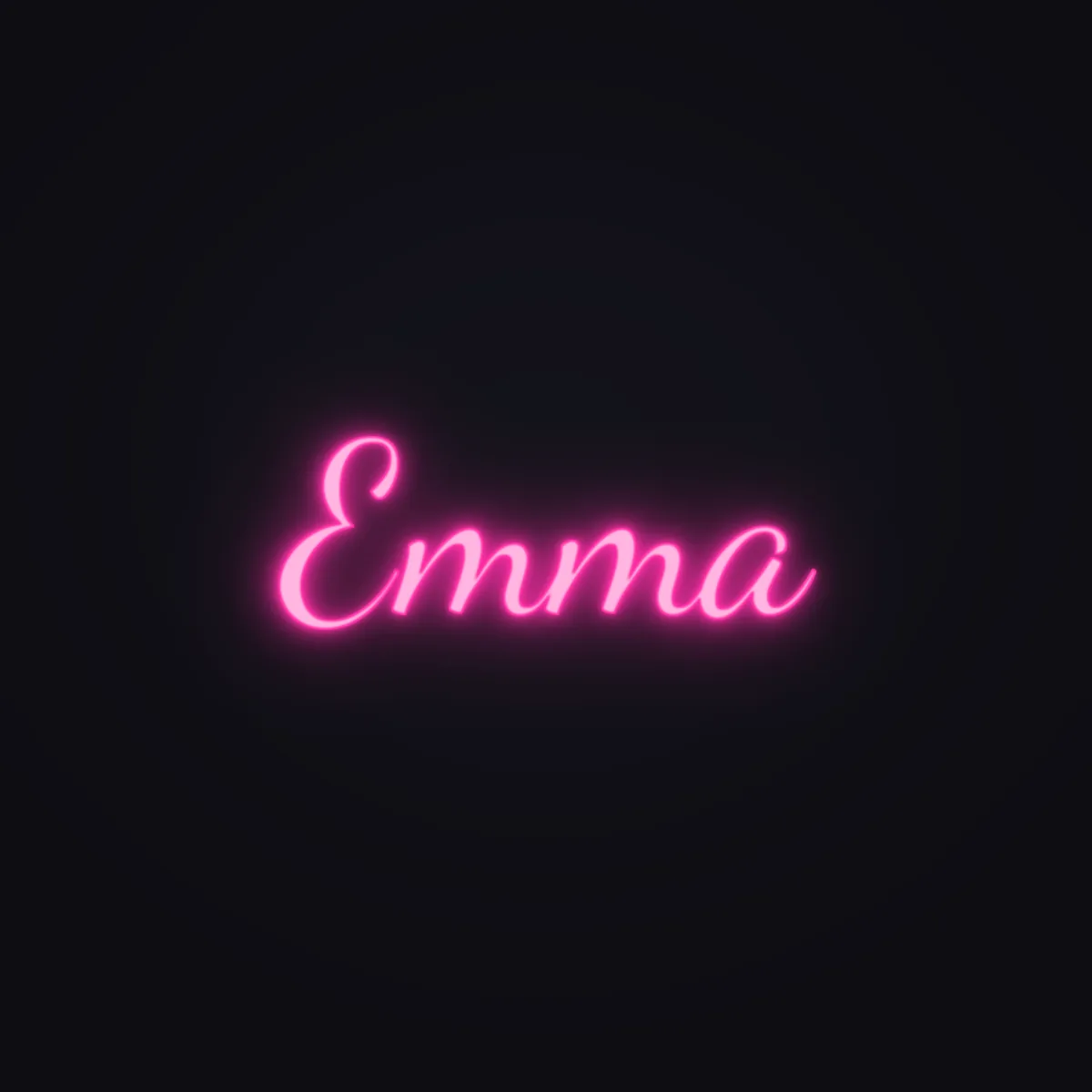 Emma Neon Sign — Hot Pink LED neon (design render)
