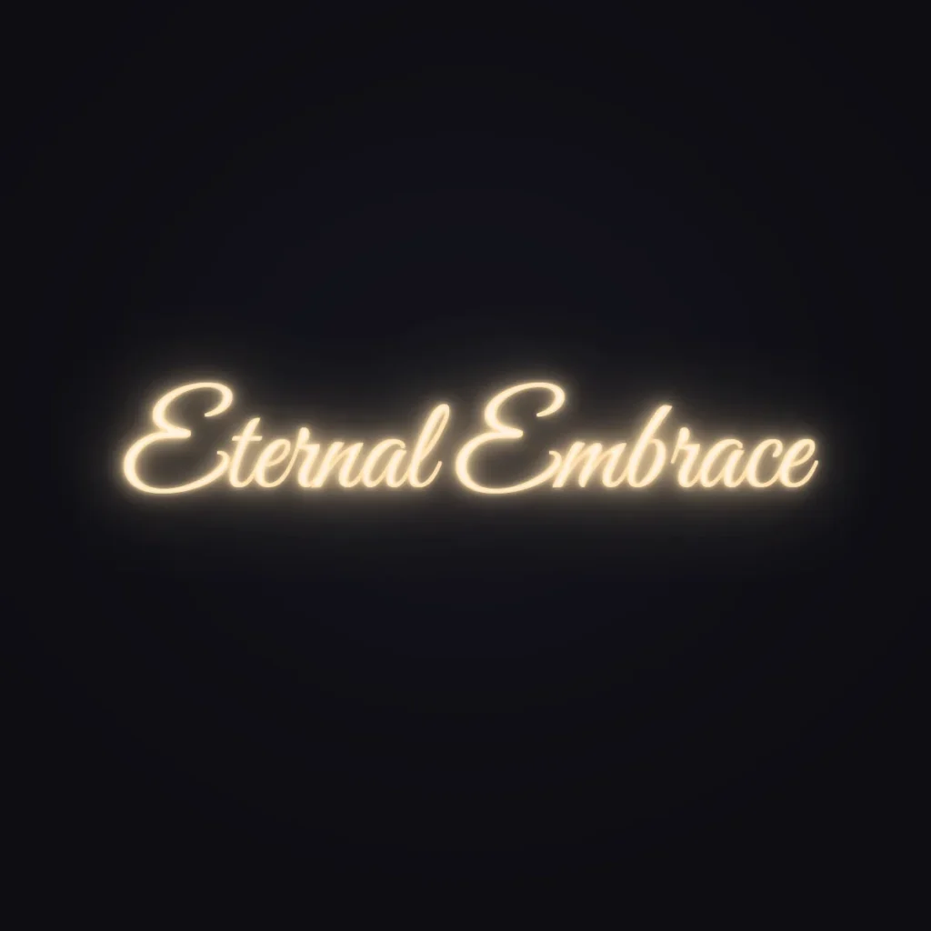 Eternal Embrace Neon Sign — Warm White LED neon (design render)