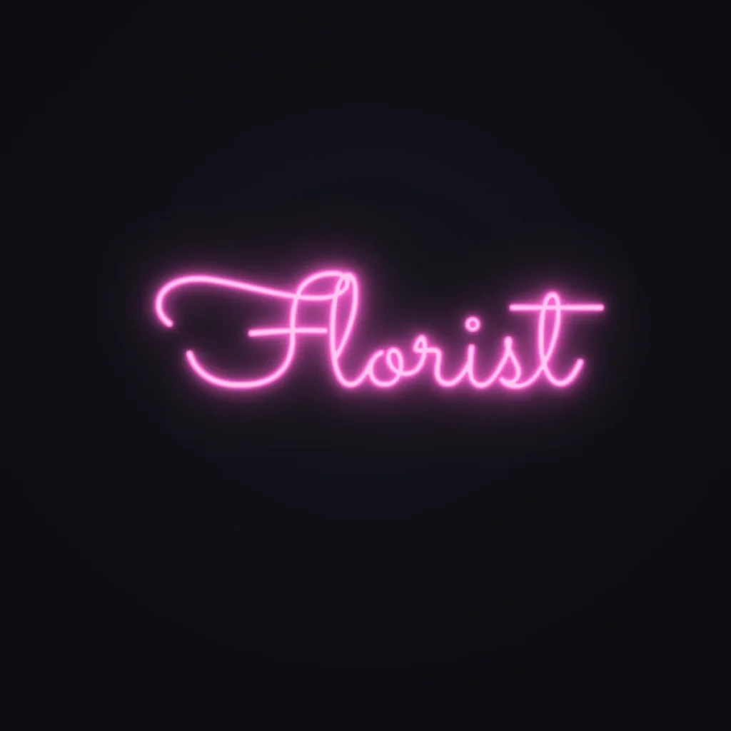 Florist Neon Sign — Pink LED neon (design render)