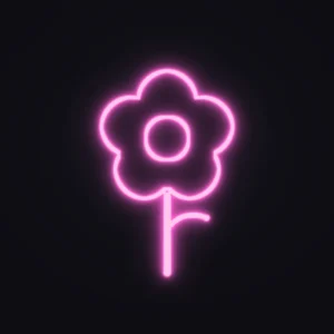 Flower Neon Sign — Pink LED neon (design render)