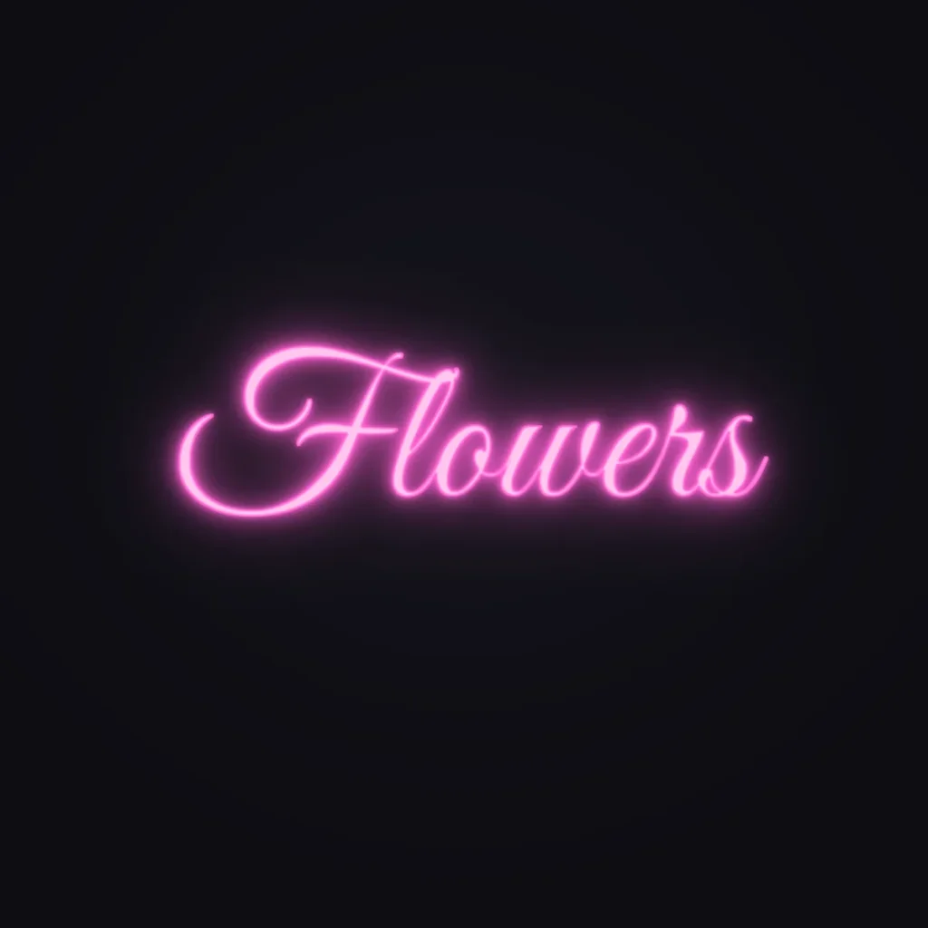 Flowers Neon Sign — Pink LED neon (design render)