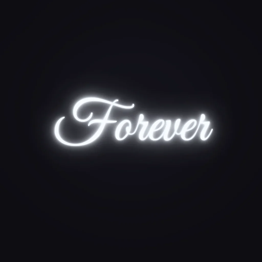 Forever Neon Sign — White LED neon (design render)