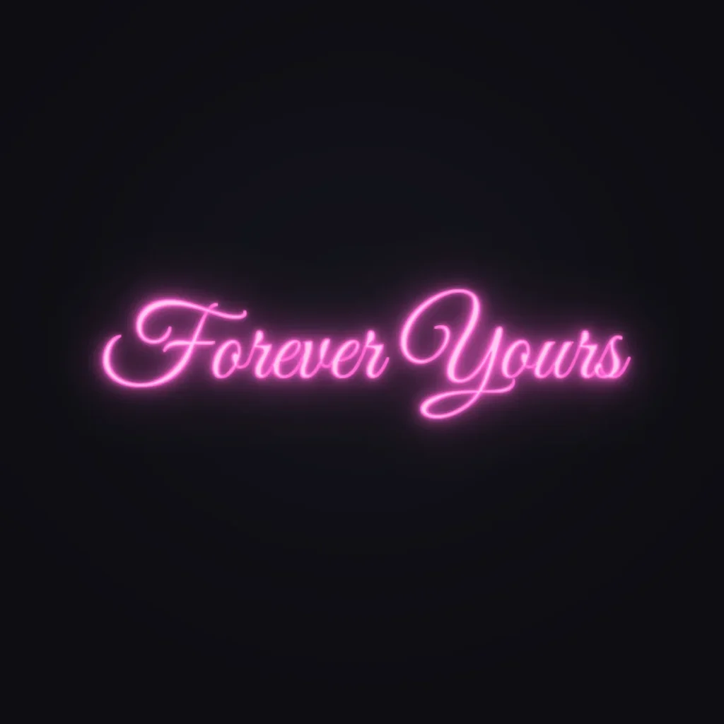Forever Yours Neon Sign — Pink LED neon (design render)