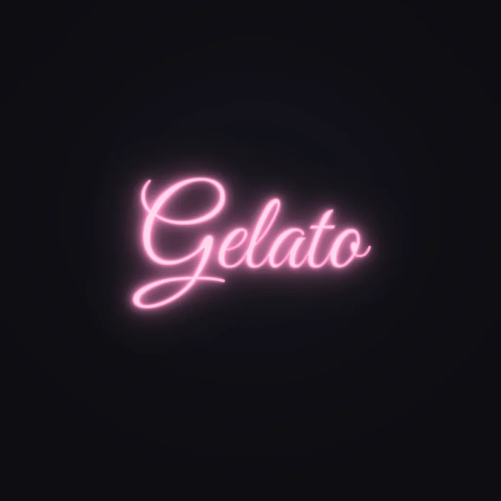 Gelato Neon Sign — Candy Pink LED neon (design render)