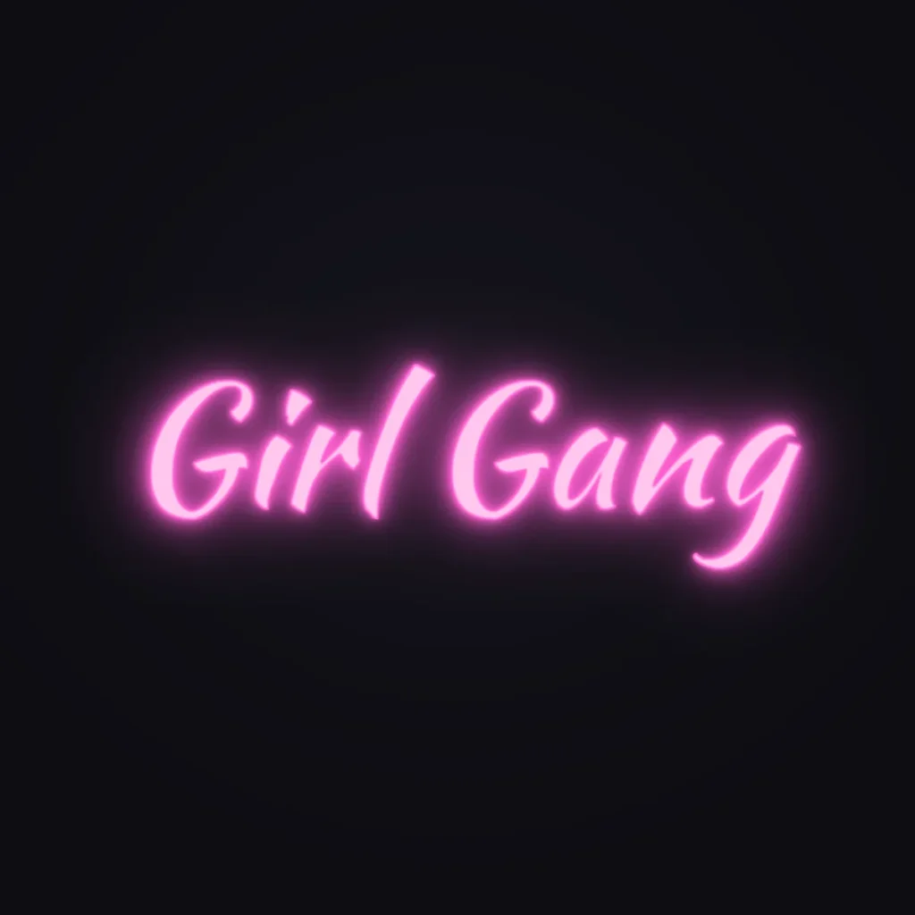 Girl Gang Neon Sign — Pink LED neon (design render)