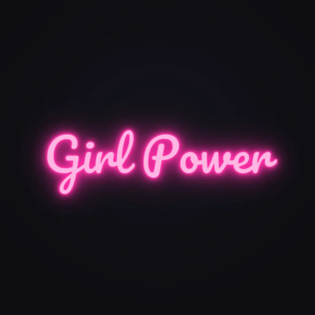 Girl Power Neon Sign — Hot Pink LED neon (design render)