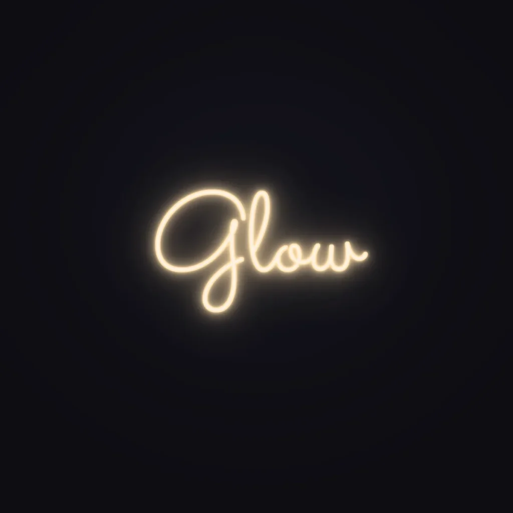 Glow Neon Sign — Warm White LED neon (design render)