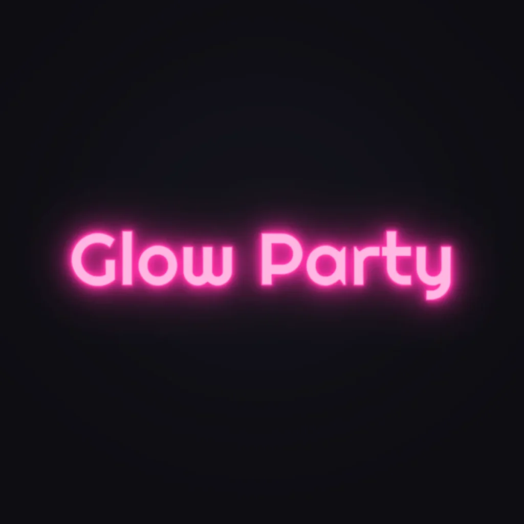 Glow Party Neon Sign — Hot Pink LED neon (design render)
